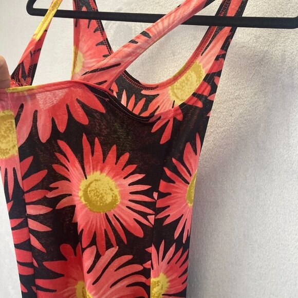 Vintage Sophie A Floral Scoop Neck Dress Size Small Canada Sunflower Gauzy‎ Knee - Picture 9 of 9